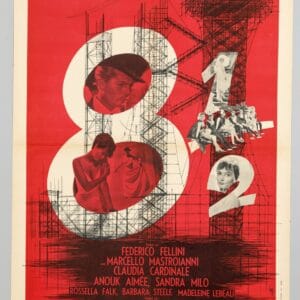 8½ Federico Fellini 1963 Original French Film Poster Columbia