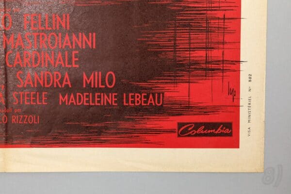 8½ Federico Fellini 1963 Original French Film Poster Columbia 8½ Federico Fellini 1963 Original French Film Poster Columbia