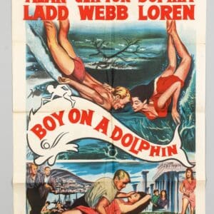 Boy on a Dolphin 1957 Original Egyptian Movie Poster Sophia Loren