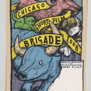 Chicago Short Film Brigade 2008 Screen Print Poster – The Bird Machine