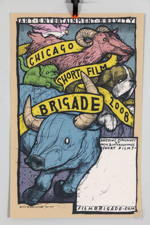 Chicago Short Film Brigade 2008 Screen Print Poster – The Bird Machine