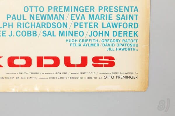 Exodus (1960) Italian Locandina Film Poster Paul Newman Otto P Exodus (1960) Italian Locandina Film Poster – Paul Newman Otto Preminger