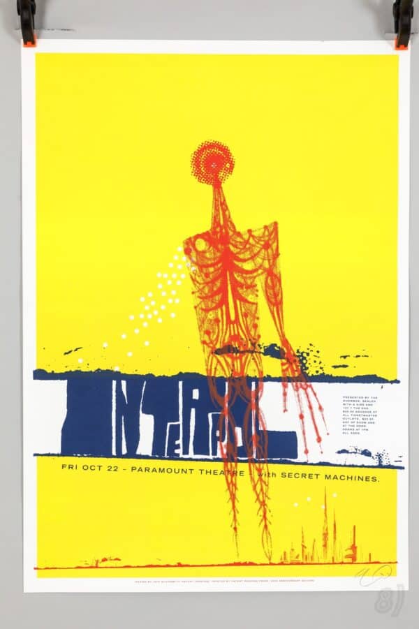 Interpol Paramount Theatre 2004 Gig Poster Jeff Kleinsmith 2006 Anniversary Ed