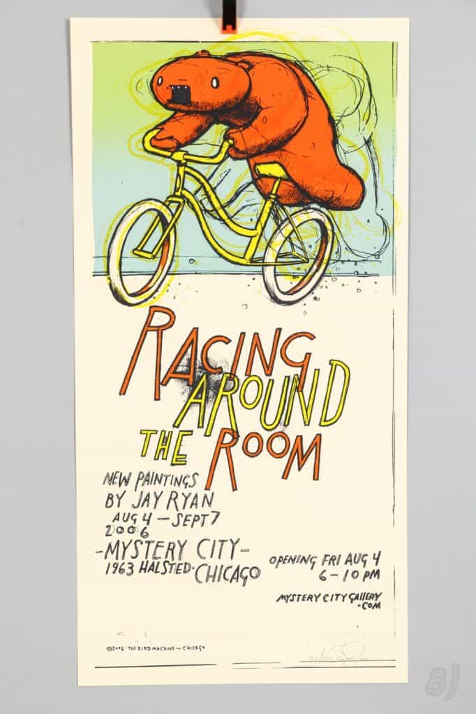 Jay Ryan 'Racing Around the Room' 2006 Signed Screenprint Poster