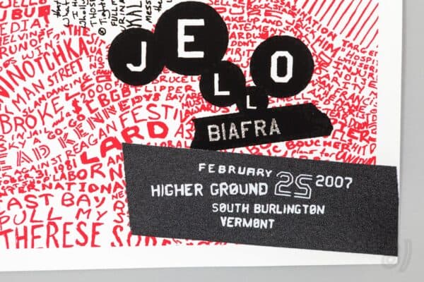 Jello Biafra Gig Poster Higher Ground Vermont Feb 25 2007