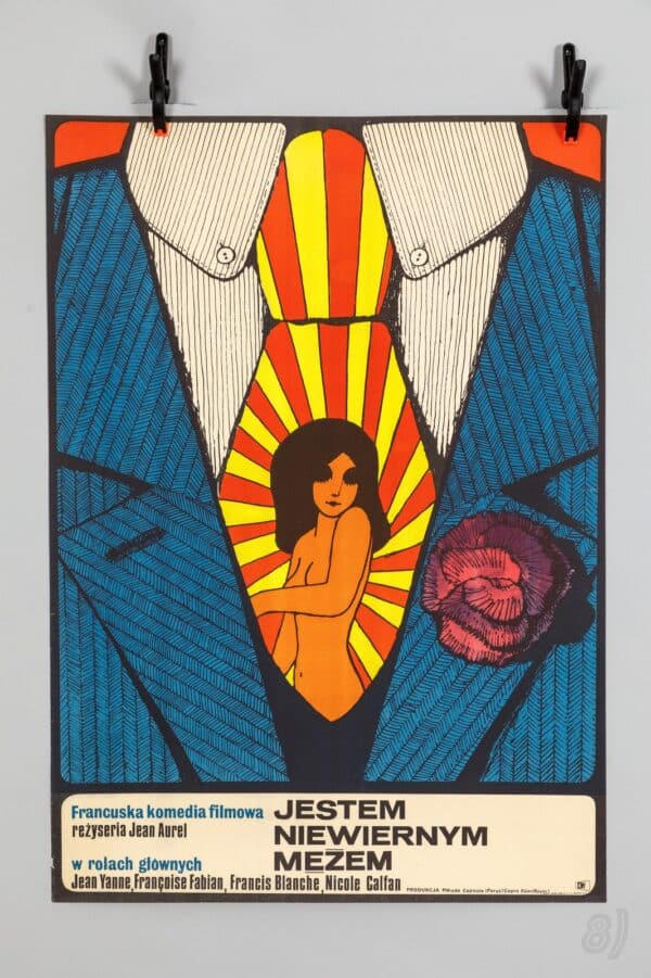 Jestem Niewiernym Mężem 1970 Polish Film Poster Jean Aurel Comedy