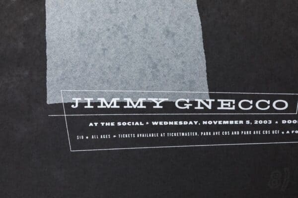 Jimmy Gnecco Gig Poster The Social Orlando 2003 Screenprint