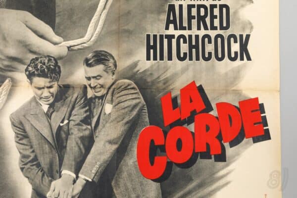 La Corde Alfred Hitchcock French Film Poster, Rope (1948) La Corde – Alfred Hitchcock French Film Poster, Rope (1948)