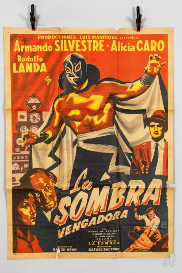 La Sombra Vengadora Vintage Mexican Lucha Libre Movie Poster