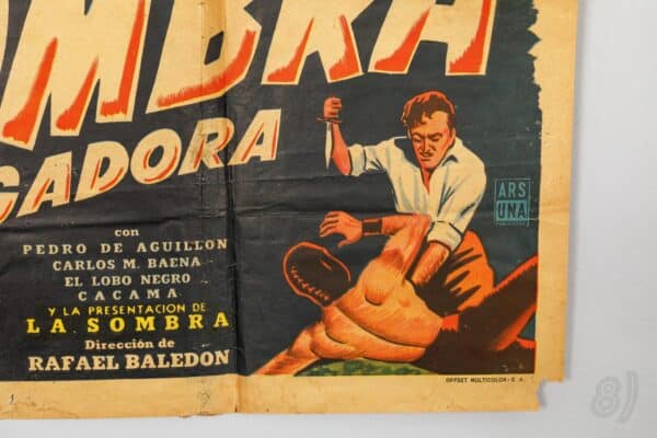 La Sombra Vengadora Vintage Mexican Lucha Libre Movie Poster