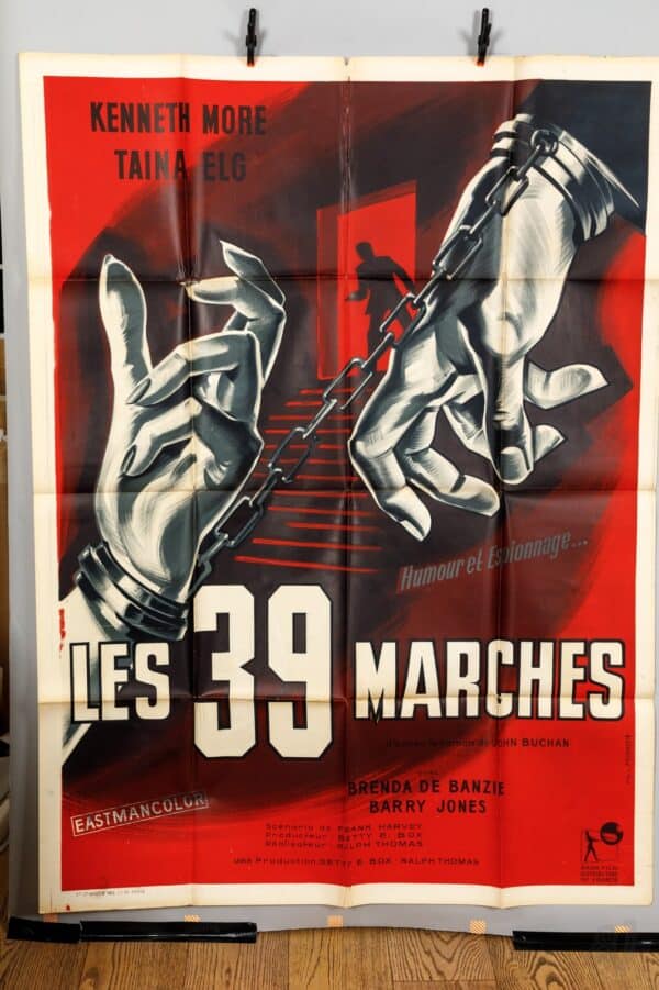 Les 39 Marches (The 39 Steps) 1959 French Grande Movie Poster