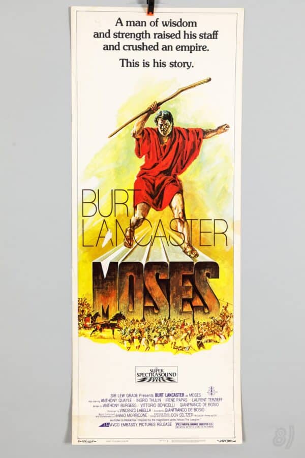 Moses (1975) Burt Lancaster Original US Insert Movie Poster