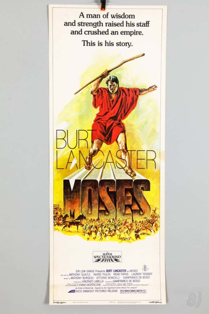 Moses (1975) Burt Lancaster Original US Insert Movie Poster