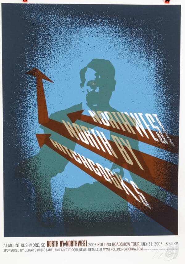 North By Northwest 2007 Rolling Roadshow Screenprint Poster Jeff Kleinsmith