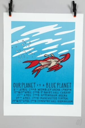 Our Planet Is A Blue Planet 2008 UK Tour Gig Poster The Bird M Our Planet Is A Blue Planet 2008 UK Tour Gig Poster – The Bird Machine