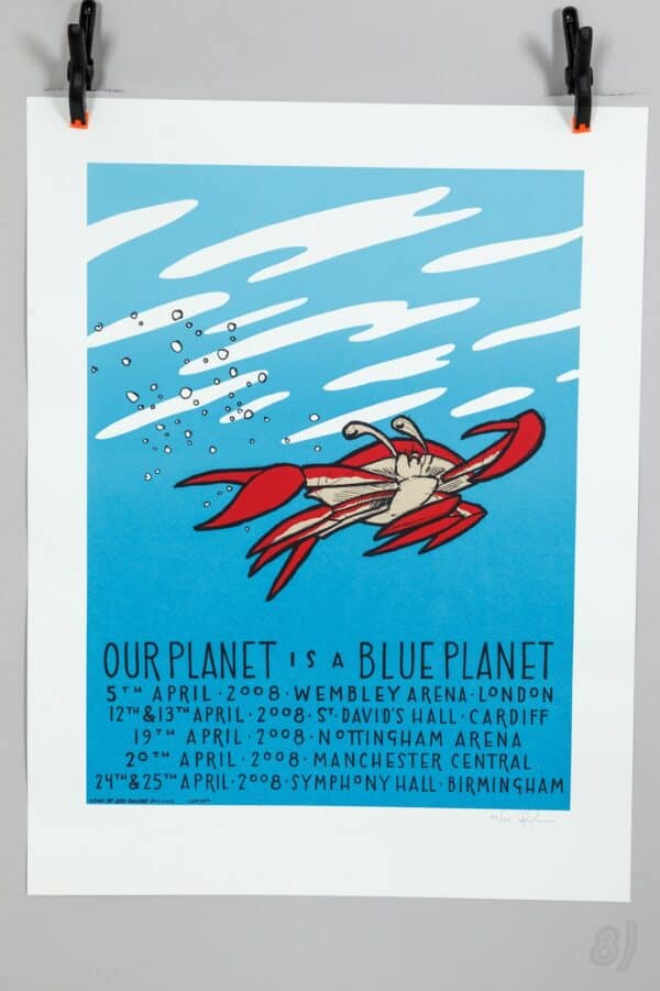Our Planet Is A Blue Planet 2008 UK Tour Gig Poster – The Bird Machine