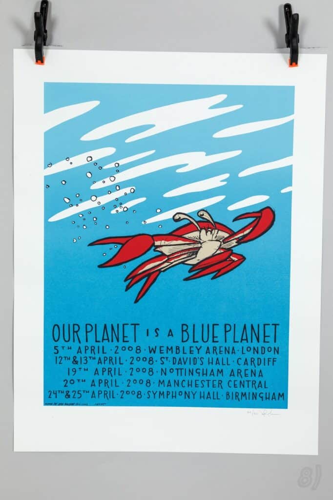 Our Planet Is A Blue Planet 2008 UK Tour Gig Poster – The Bird Machine