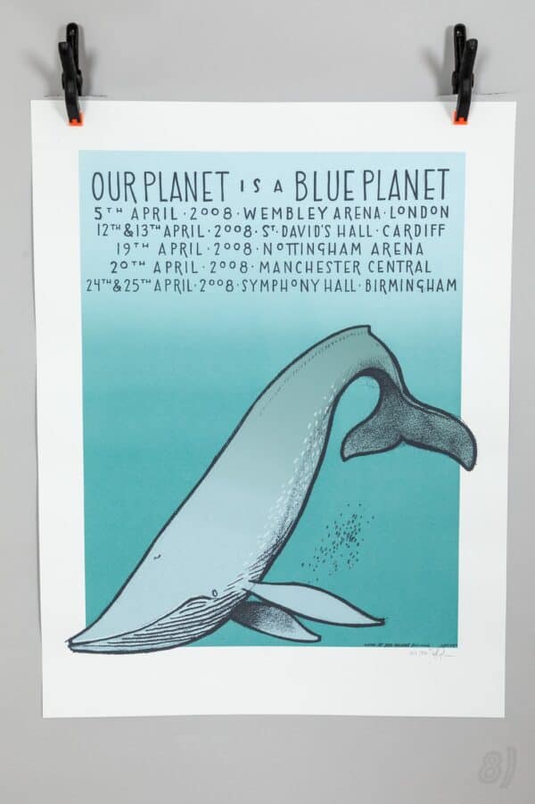 Our Planet Is A Blue Planet 2008 UK Tour Screenprint Gig Poster