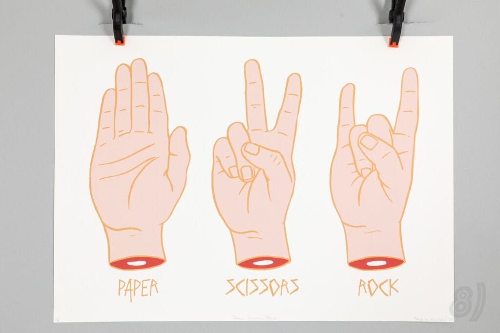 Paper Scissors Rock Screen Print by Stephen Kelleher 2005