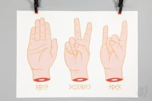 Paper Scissors Rock Screen Print by Stephen Kelleher 2005