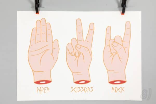 Paper Scissors Rock Screen Print by Stephen Kelleher 2005