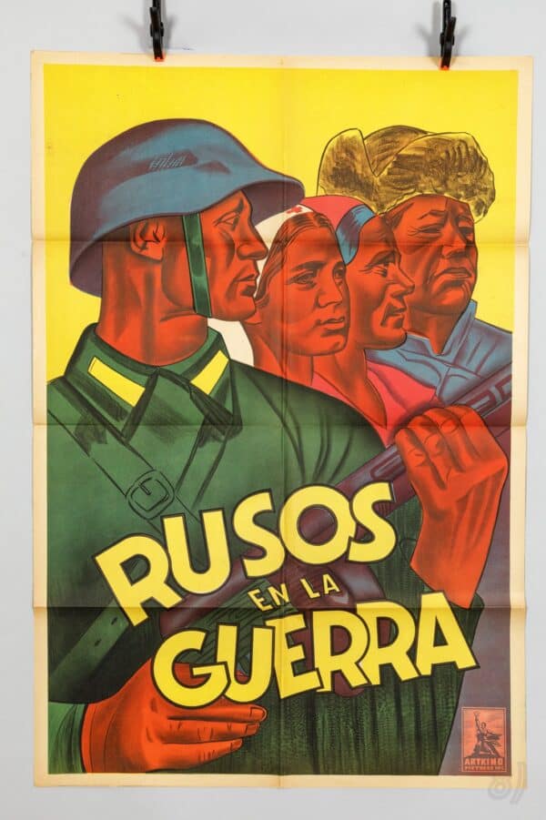 Rusos en la Guerra WWII Soviet Film Poster Artkino Pictures Inc