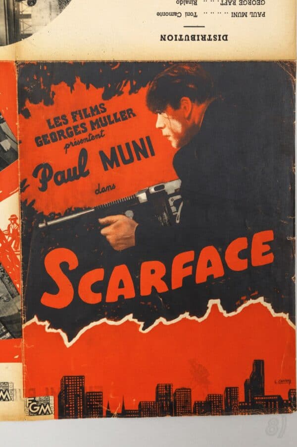 Scarface 1932 Original French Movie Poster Paul Muni Howard Ha Scarface 1932 Original French Movie Poster – Paul Muni Howard Hawks