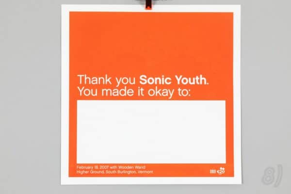 Sonic Youth 2007 Gig Poster Higher Ground South Burlington Vermont