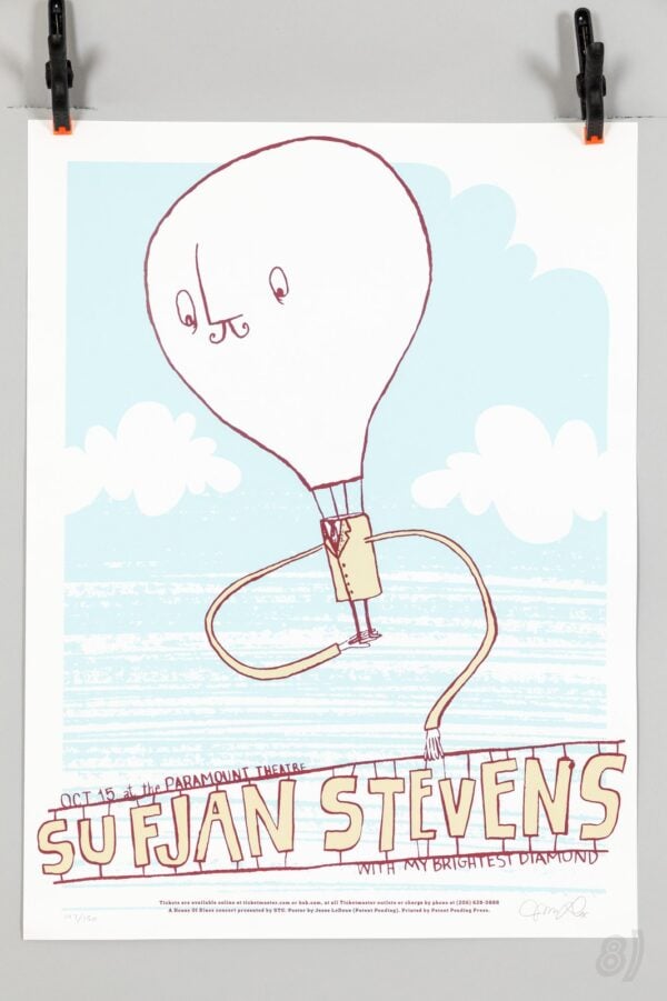 Sufjan Stevens Paramount Theatre Oct 15 Gig Poster 147/150 Signed