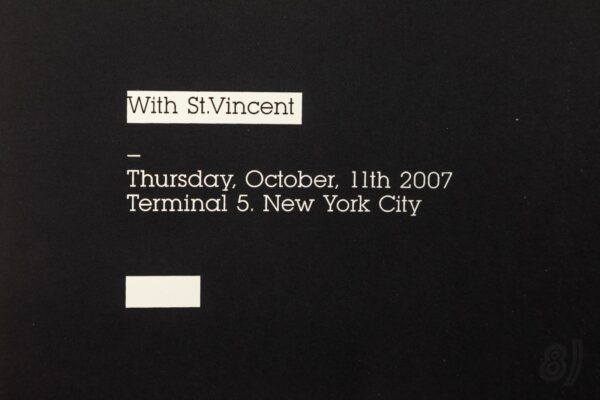The National with St. Vincent Gig Poster – Terminal 5, NYC 2007