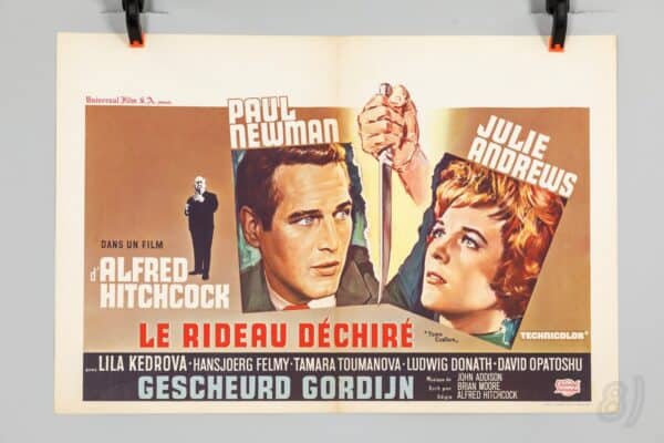 Torn Curtain 1966 Alfred Hitchcock Belgian Film Poster Paul Newman Julie Andrews