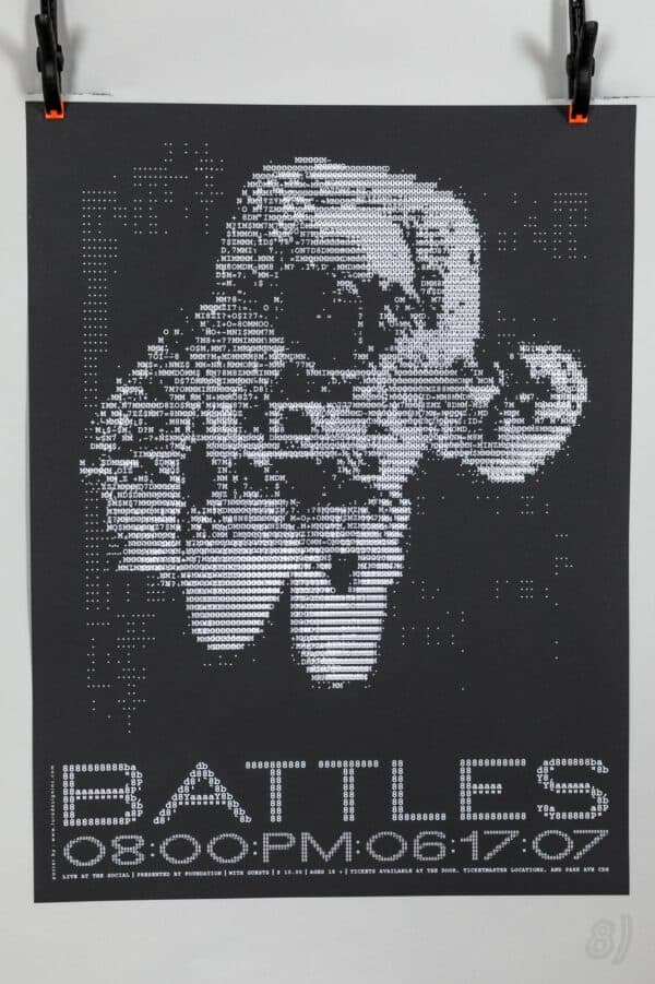 Vintage ASCII Art Skull Gig Poster Live at The Social 06/17