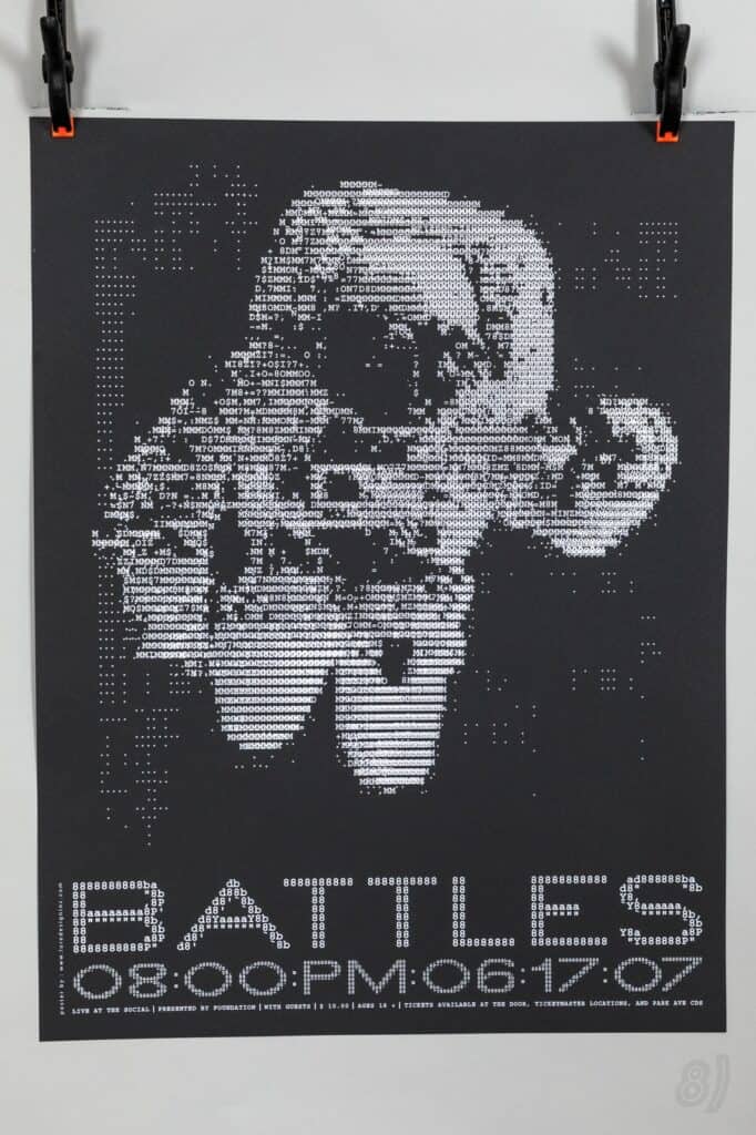 Vintage ASCII Art Skull Gig Poster Live at The Social 06/17