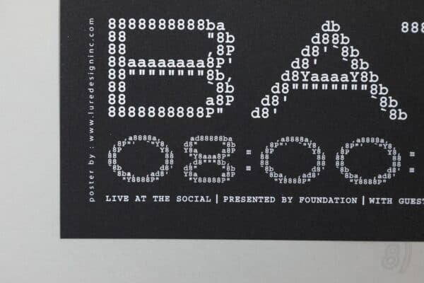 Vintage ASCII Art Skull Gig Poster Live at The Social 06/17